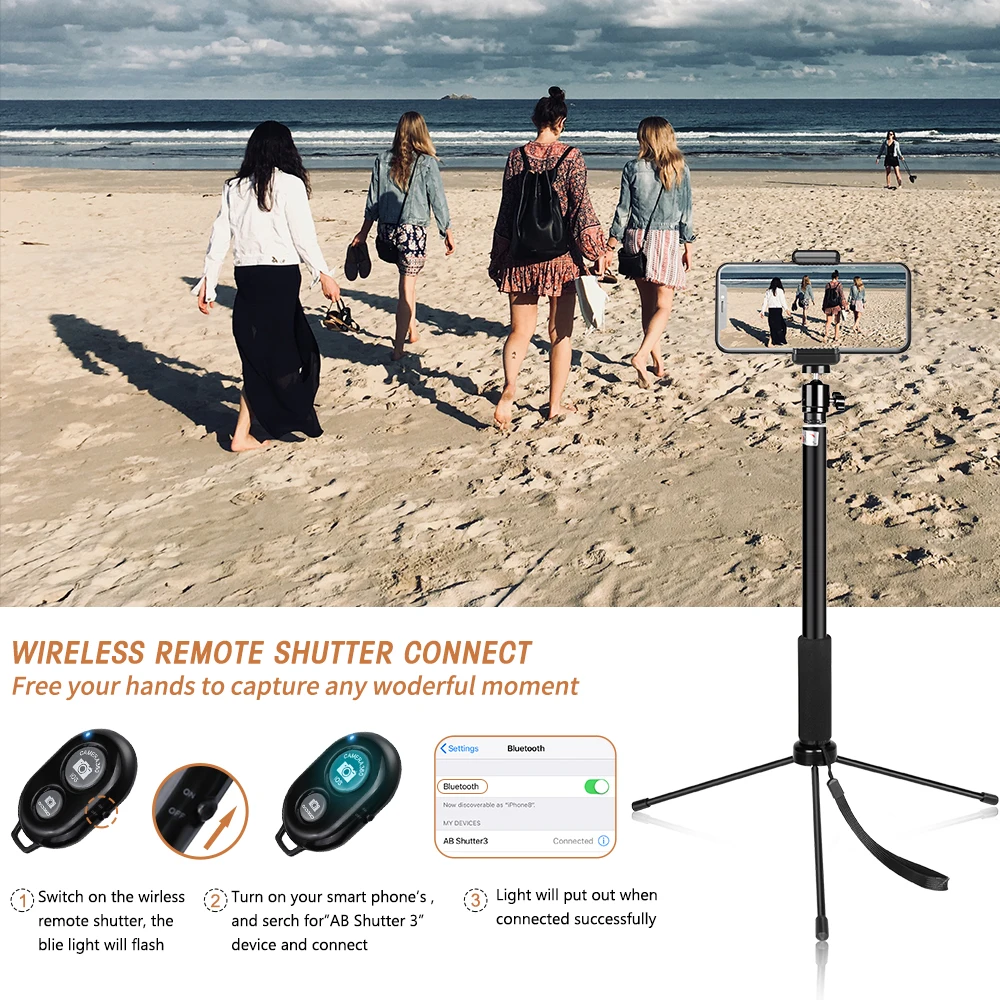 158cm Portable Tripod For Phone 1/4 Screw Head Flexible Selfie Tripod Stand With Bluetooth Remote Control & Holder For Phone
158cm Portable Tripod For Phone 1/4 Screw Head Flexible Selfie Tripod Stand With Bluetooth Remote Control & Holder For Phone