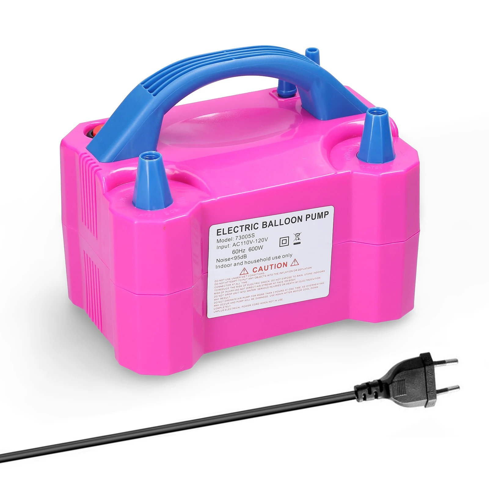 73005S 600W Electric Balloon Pump Inflator Dual Nozzle Continuous Push-on Mode Balloon Inflating for Party Anniversary Wedding
73005S 600W Electric Balloon Pump Inflator Dual Nozzle Continuous Push-on Mode Balloon Inflating for Party Anniversary Wedding