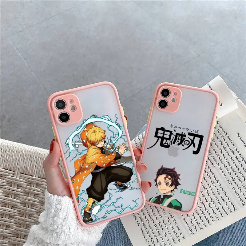 Anime Demon Slayer Phone Case For iPhone 13 12 11 Mini Pro XR XS Max 7 8 Plus X Matte transparent Pink Back Cover
Anime Demon Slayer Phone Case For iPhone 13 12 11 Mini Pro XR XS Max 7 8 Plus X Matte transparent Pink Back Cover