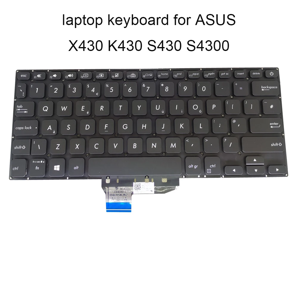 

UK Replacement Keyboards for ASUS Vivobook 14s X430 FA K430 A430 S430 British backlit keyboard silver 0KNB0 2608UK00 260AUK00