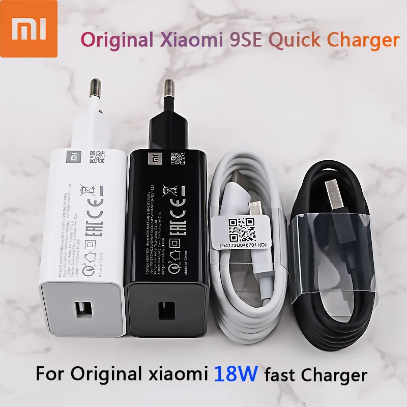 Сетевое зарядное устройство Xiaomi 9 SE Charger 0.8A 18 Вт кабель для зарядки (дополнительно)