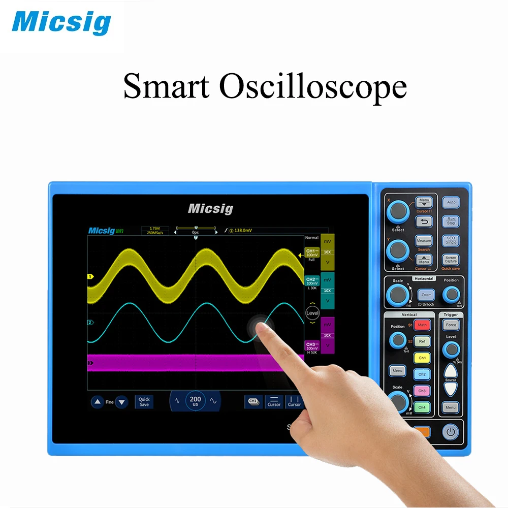 Micsig цифровой умный осциллограф 100 МГц 2CH 4CH Ручной осциллограф Автомобильный сканер осциллограф
Micsig цифровой умный осциллограф 100 МГц 2CH 4CH Ручной осциллограф Автомобильный сканер осциллограф