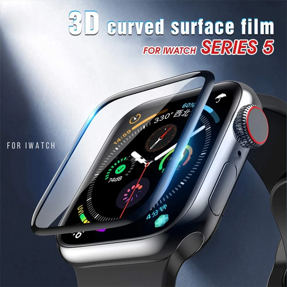 Гибкая Защитная пленка для экрана Apple Watch серии 5/4 44 мм 3D защита от царапин и