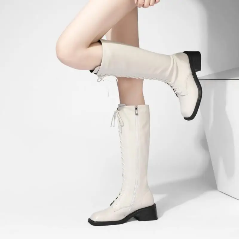 RIZABINA Women Knee Boots Cross Strap Zip Thick Heel Winter Shoes Woman Warm Fashion Long Boot Casual Daily Footwear Size 34-43
RIZABINA Women Knee Boots Cross Strap Zip Thick Heel Winter Shoes Woman Warm Fashion Long Boot Casual Daily Footwear Size 34-43