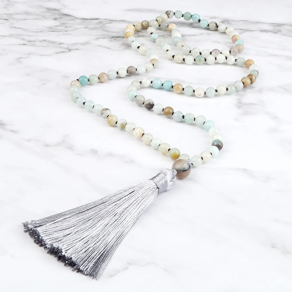 108 Mala Beads ожерелья из амазонита из натурального камня ручной работы, плетеные богемные племенные кисточки, ювелирные изделия для женщин, оже...
108 Mala Beads ожерелья из амазонита из натурального камня ручной работы, плетеные богемные племенные кисточки, ювелирные изделия для женщин, оже...