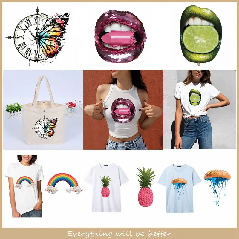 Lips Lipstick Butterfly Clock Rainbow Patches On Clothes A-level Washable Applique Iron On Heat Transfer For Clothing Wholesale
Lips Lipstick Butterfly Clock Rainbow Patches On Clothes A-level Washable Applique Iron On Heat Transfer For Clothing Wholesale