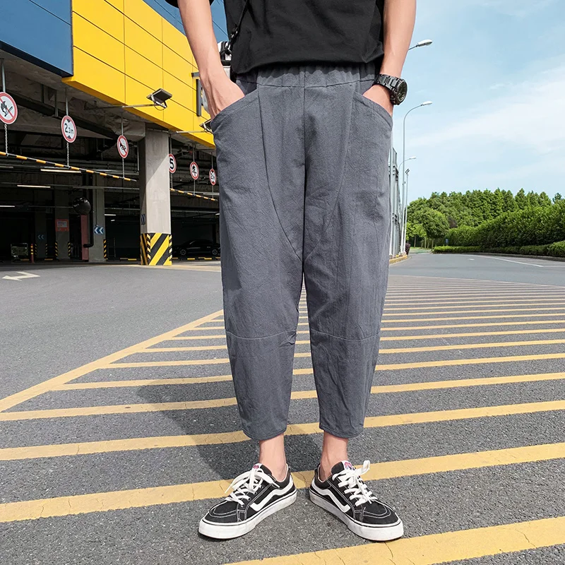 Summer Cotton Harem Pants Men Casual Hip Hop Trousers Pocket Harajuku Calf Length Pants Joggers Streetwear Punk Breathable
Summer Cotton Harem Pants Men Casual Hip Hop Trousers Pocket Harajuku Calf Length Pants Joggers Streetwear Punk Breathable