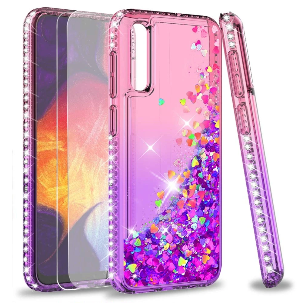 Чехол для Samsung Galaxy A51 A71 A01 A21 A50 A70 A30 A20 чехол с градиентным блеском S20 S10 Plus|Бамперы| |