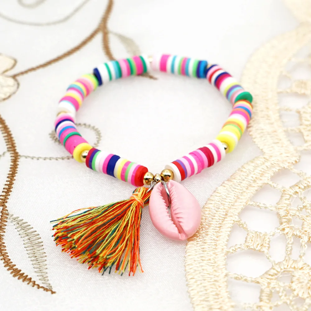 YD Seaside Beach Style 6mm Colored Soft Clay All-match Natural Shell Tassel Bracelet Female Beach Accessories Original Gifts
YD Seaside Beach Style 6mm Colored Soft Clay All-match Natural Shell Tassel Bracelet Female Beach Accessories Original Gifts