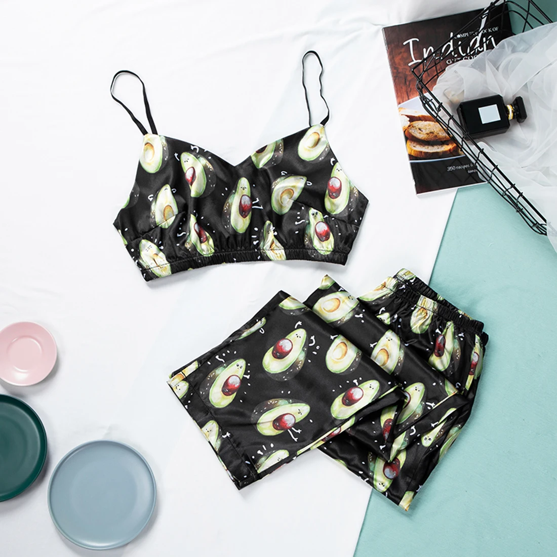 Spaghetti Strap Fox Pajamas Print Summer Two Piece Set Top And Pants Sleepwear Satin Women V Neck Sexy Nightwear Pattern
Spaghetti Strap Fox Pajamas Print Summer Two Piece Set Top And Pants Sleepwear Satin Women V Neck Sexy Nightwear Pattern