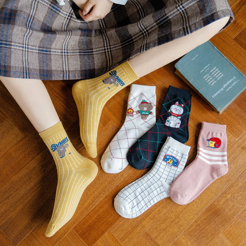 Women Four Seasons Style Stockings In The Middle Tube Cartoon Cute Bear Socks Day Socks Breathable Socks
Women Four Seasons Style Stockings In The Middle Tube Cartoon Cute Bear Socks Day Socks Breathable Socks