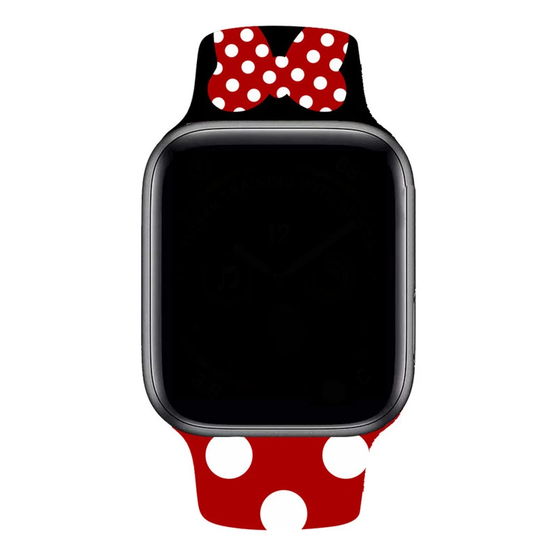 Силиконовый ремешок для Apple Watch Series 6 5 4 3 2 1 мультяшный чехол IWatch 44 мм 40 38 42 браслет с