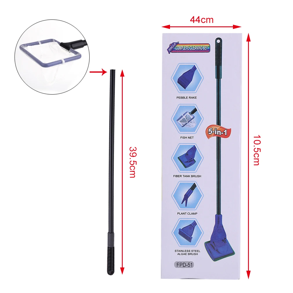 5 In 1 Glass Fish Tank Aquarium Glass Brush Fish Net Long Handle Cleaner Gravel Rake Algae Scraper Cleaning Tool
5 In 1 Glass Fish Tank Aquarium Glass Brush Fish Net Long Handle Cleaner Gravel Rake Algae Scraper Cleaning Tool