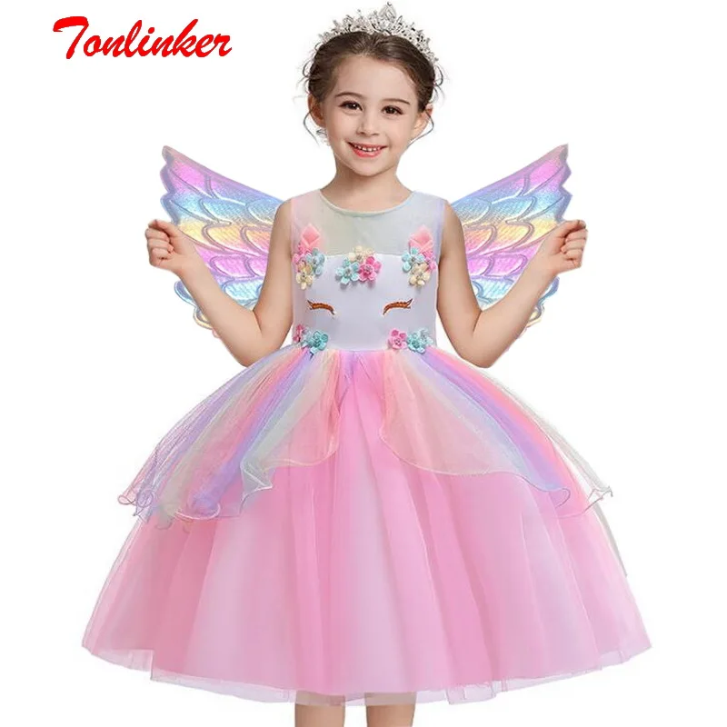 Girls Unicorn Costume Dress Hair Band Wings Suit Kids Baby Flowers Rainbow Tutu Birthday Party Princess Cosplay Dresses
Girls Unicorn Costume Dress Hair Band Wings Suit Kids Baby Flowers Rainbow Tutu Birthday Party Princess Cosplay Dresses