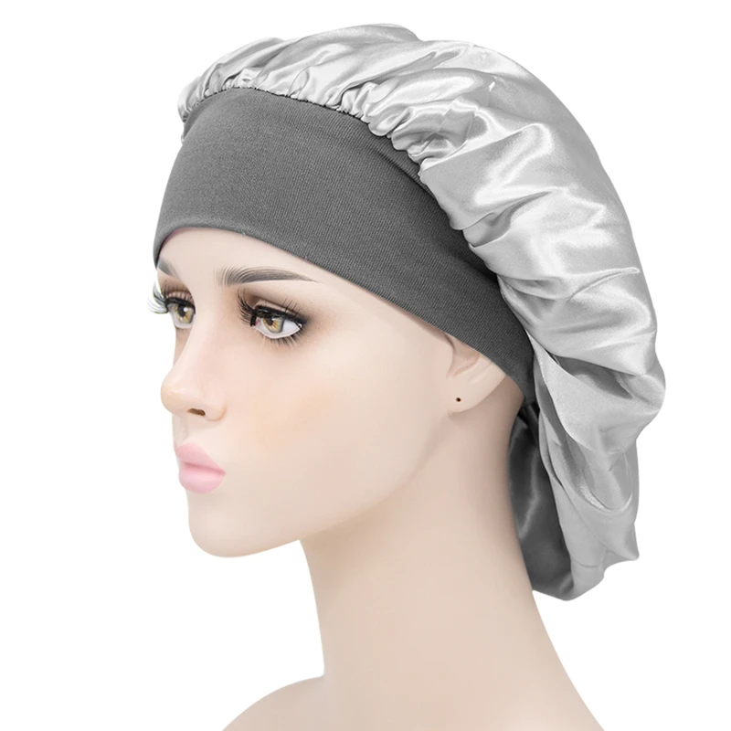 Fashion Hair Care Beauty Shower Cap Large Solid Color Caps Wide-Brim Elastic Night Unisex Supplies Satin Chemotherapy Cap
Fashion Hair Care Beauty Shower Cap Large Solid Color Caps Wide-Brim Elastic Night Unisex Supplies Satin Chemotherapy Cap