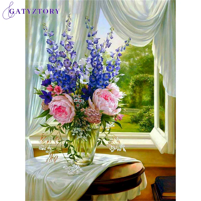 GATYZTORY 60x75cm Framed Oil Painting By Numbers For Adults Flower Front Window Picture By Number Home Decoration Gift
GATYZTORY 60x75cm Framed Oil Painting By Numbers For Adults Flower Front Window Picture By Number Home Decoration Gift