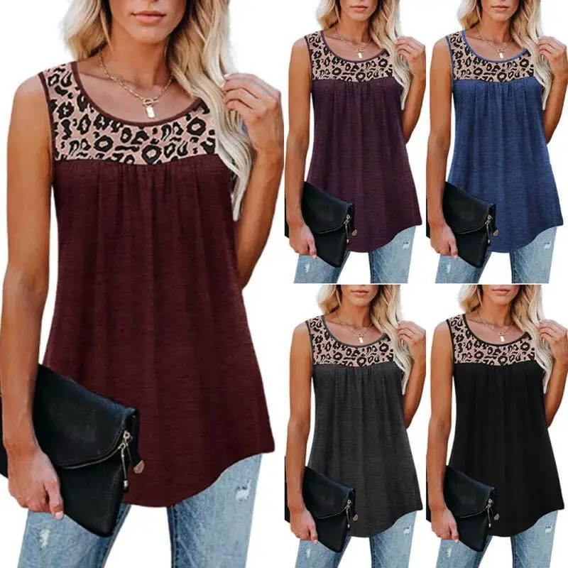 Leopard Printed Women Patchwork Tank Tops Casual Ladies Plus Size Loose Tees Vest
Leopard Printed Women Patchwork Tank Tops Casual Ladies Plus Size Loose Tees Vest