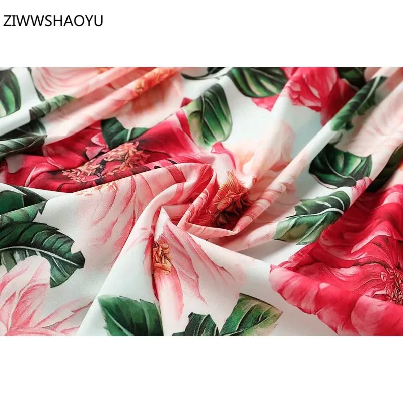 ZIWWSHAOYU Fashion Summer Woman Deep V-Neck Sleeveless Sexy Backless Zipper Elastic Elasticity Waist Floral Printing Midi Dress
ZIWWSHAOYU Fashion Summer Woman Deep V-Neck Sleeveless Sexy Backless Zipper Elastic Elasticity Waist Floral Printing Midi Dress