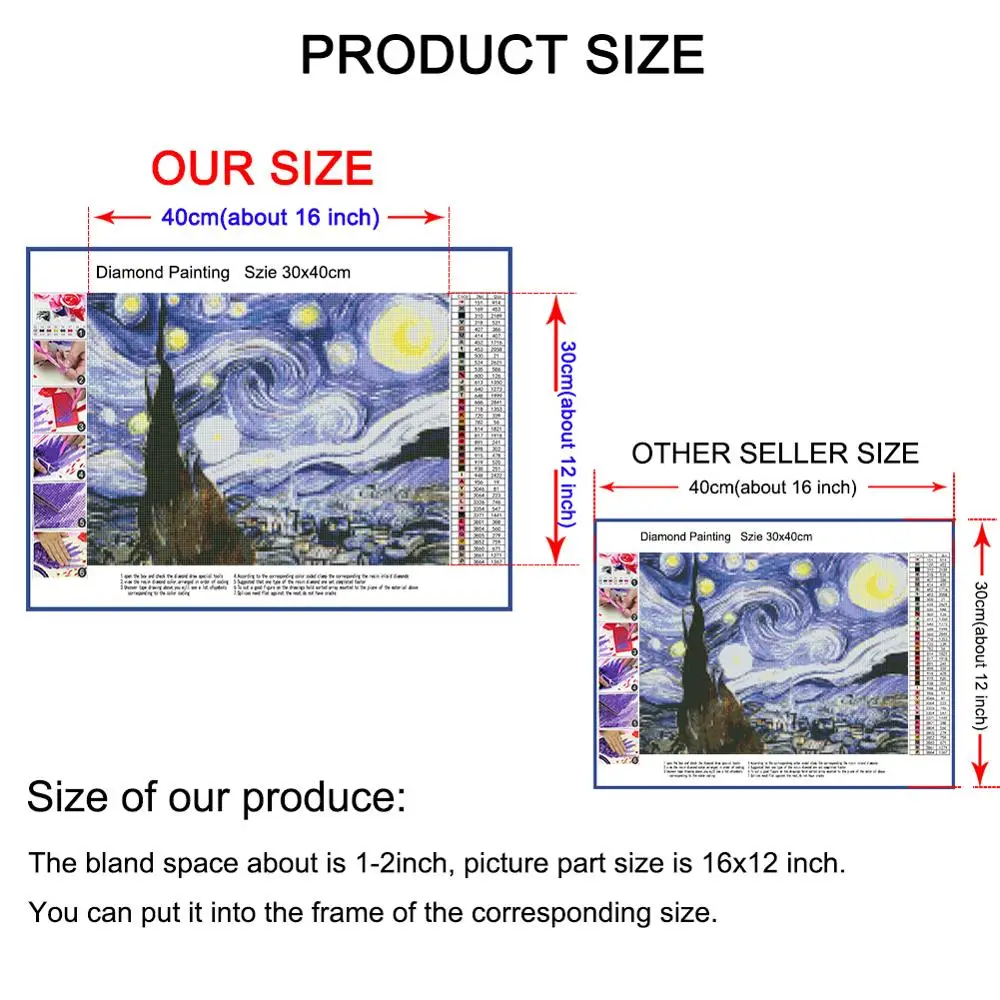 Miaodu Home Decoration DIY 5D Diamond Embroidery Van Gogh Starry Night Diamond Painting Full square Round Drill Rhinestones
Miaodu Home Decoration DIY 5D Diamond Embroidery Van Gogh Starry Night Diamond Painting Full square Round Drill Rhinestones