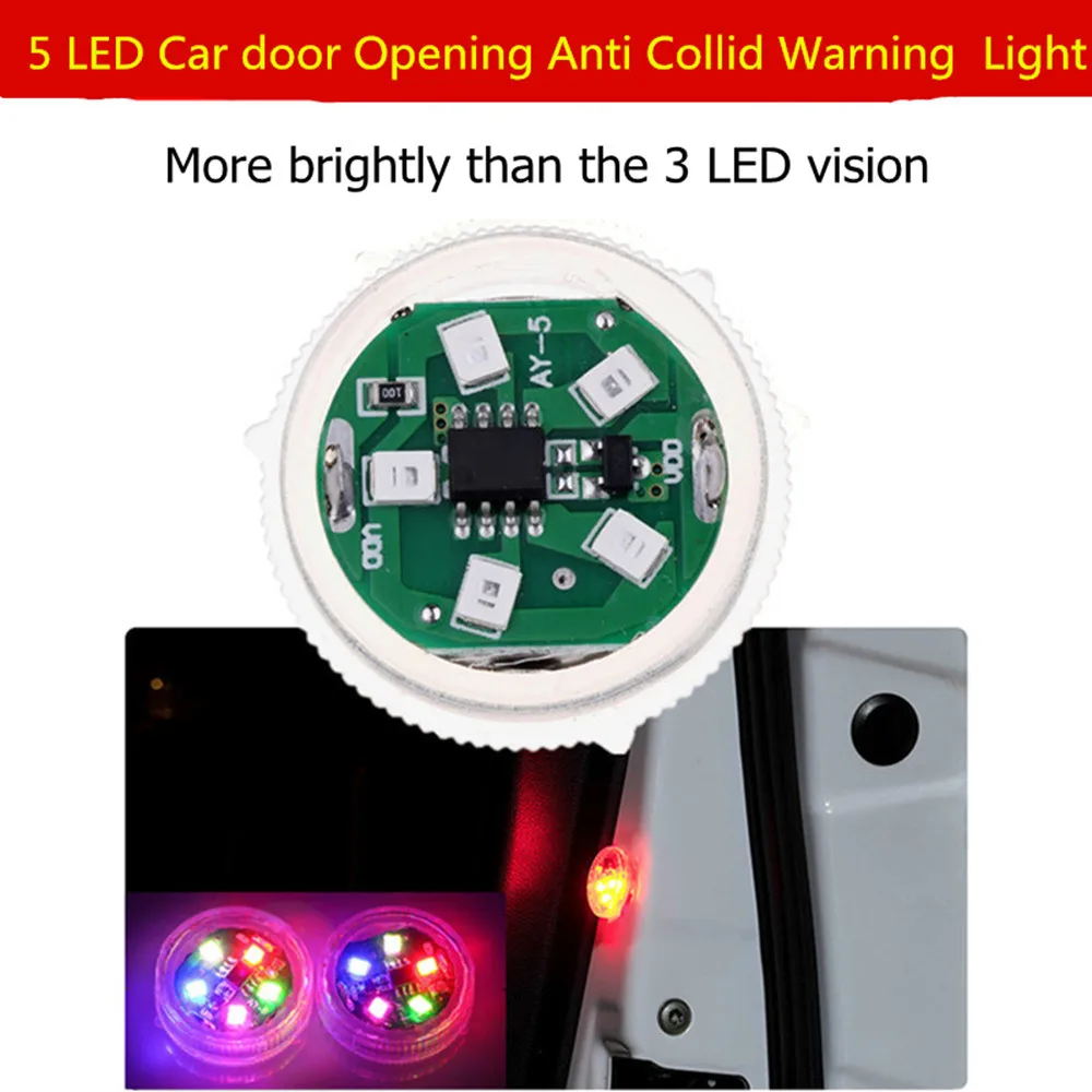 4xUniversal LED Strobe Lamp Car Openning Door Warning Light Safety Anti-collision Flash Lights Wireless Magnetic Signal | Автомобили и