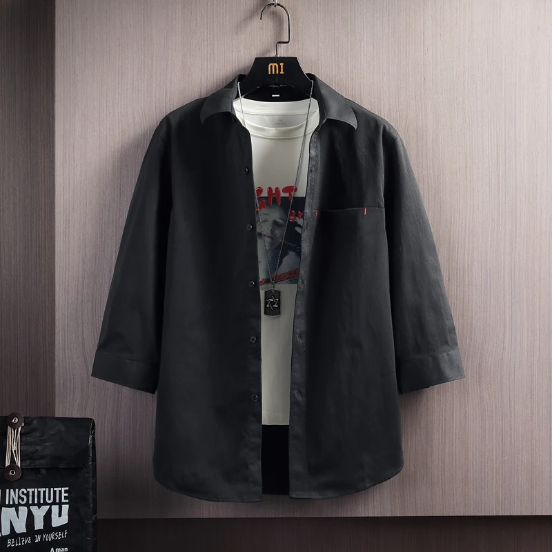 Solid Simple Half Sleeve Shirt Men 2021 Summer Loose Casual Cotton Shirts Man High Quality Streetwear Tops Shirts Dropshipping
Solid Simple Half Sleeve Shirt Men 2021 Summer Loose Casual Cotton Shirts Man High Quality Streetwear Tops Shirts Dropshipping