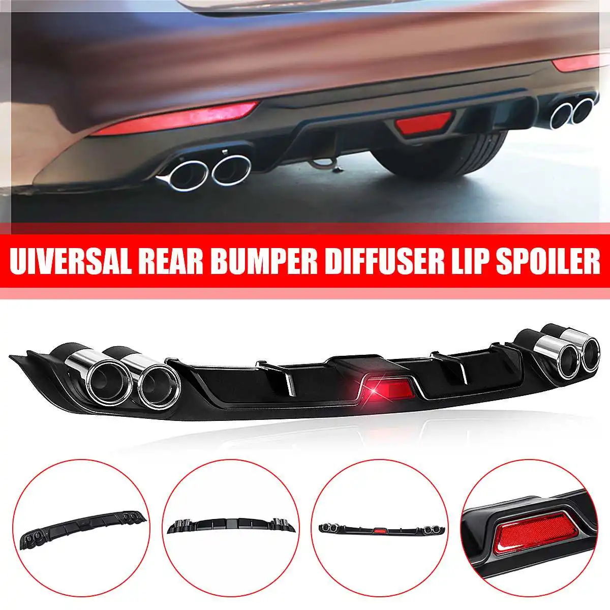 Universal Car Rear Bumper Diffuser Lip spoiler Canard For BMW E46 E60 E90 for Ford Focus 2 for Audi A3 Car-Styling ABS Plastic
Universal Car Rear Bumper Diffuser Lip spoiler Canard For BMW E46 E60 E90 for Ford Focus 2 for Audi A3 Car-Styling ABS Plastic