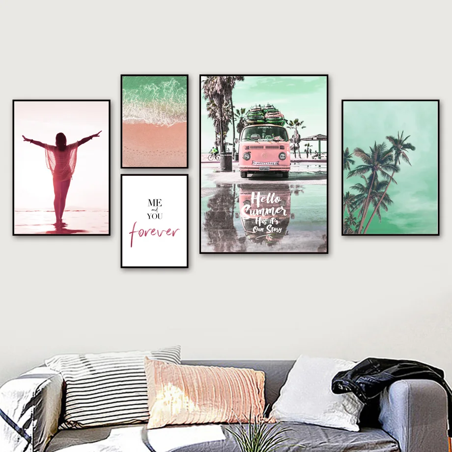 Pink Beach Coconut Tree Car Girl Seascape Wall Art Canvas Painting Nordic Posters And Prints Wall Pictures For Living Room Decor
Pink Beach Coconut Tree Car Girl Seascape Wall Art Canvas Painting Nordic Posters And Prints Wall Pictures For Living Room Decor