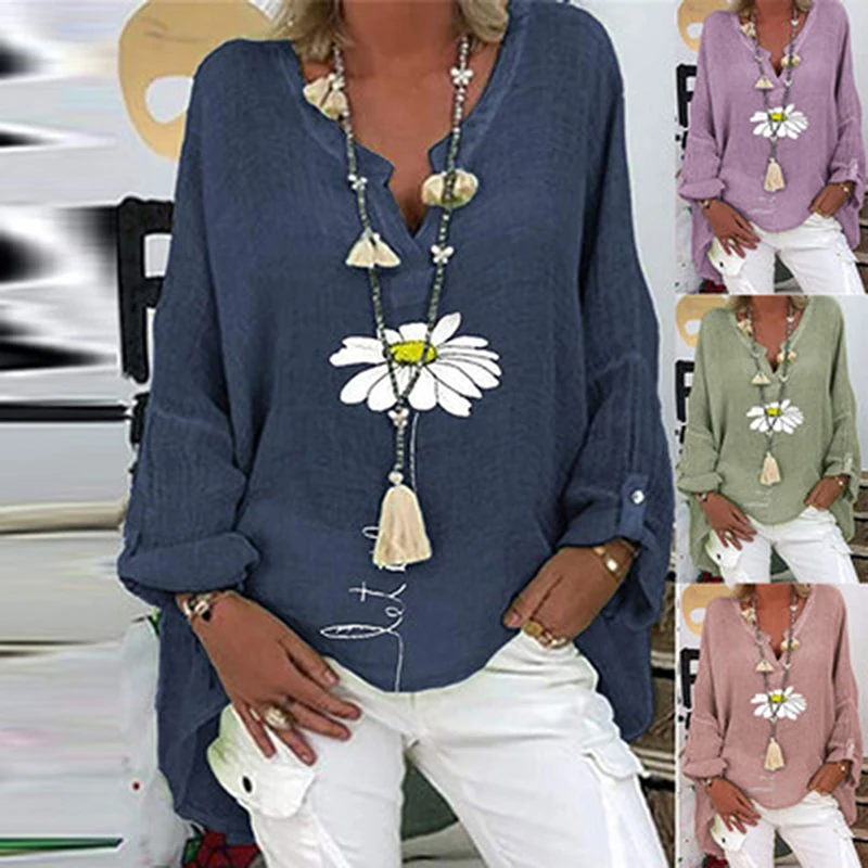 Women Shirt Boho Clothing Cotton Linen V-neck Long Sleeves Lady Casual Blouse Tops Shirts Blouses Pullover Female
Women Shirt Boho Clothing Cotton Linen V-neck Long Sleeves Lady Casual Blouse Tops Shirts Blouses Pullover Female