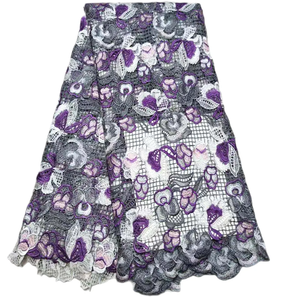 Popular Guipure Lace Excellent Embroidered African Swiss Cord Lace Fabric Nigerian Occasional Wear Sewing Cloth
Popular Guipure Lace Excellent Embroidered African Swiss Cord Lace Fabric Nigerian Occasional Wear Sewing Cloth
