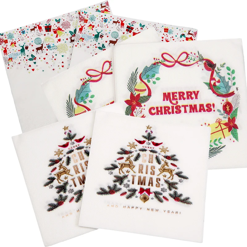 20pcs/lot Merry Christmas Napkins Disposable Tableware Paper Towel For New Year Xmas Party Table Decoration Navidad Supplies
20pcs/lot Merry Christmas Napkins Disposable Tableware Paper Towel For New Year Xmas Party Table Decoration Navidad Supplies