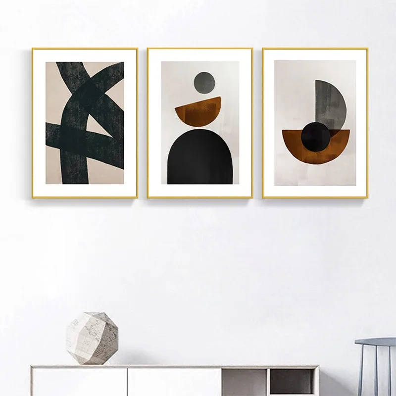 

Abstract Geometric Wall Art Canvas Painting Black White Poster Print Pictures Scandinavian Style Living Room Home Decor