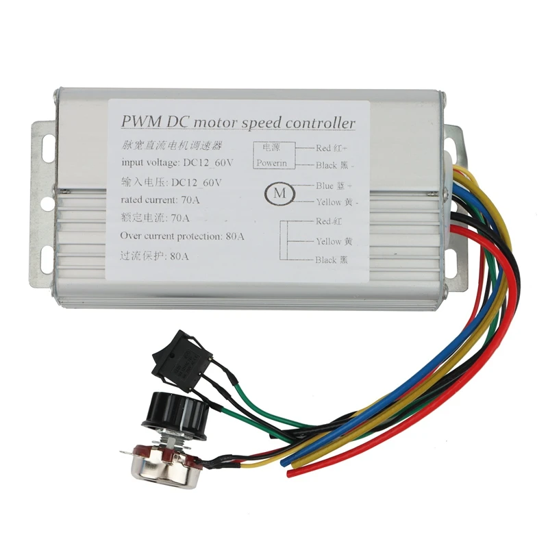 DC 12V-48V 70A 4000W DC Durable Motor PWM Speed Control Brush Controller Replacement For Electric Scooter Bicycle
DC 12V-48V 70A 4000W DC Durable Motor PWM Speed Control Brush Controller Replacement For Electric Scooter Bicycle