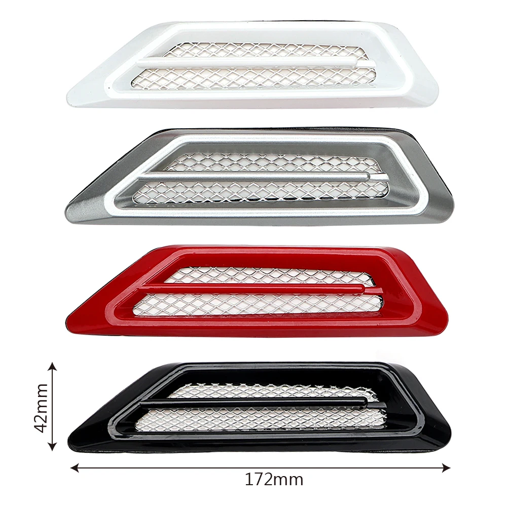 LEEPEE Hood Bonnet Side Mesh Cover Shark Gills Car False Air Outlet Decoration Stickers 1 Pair Auto Sticker Universal | Автомобили и