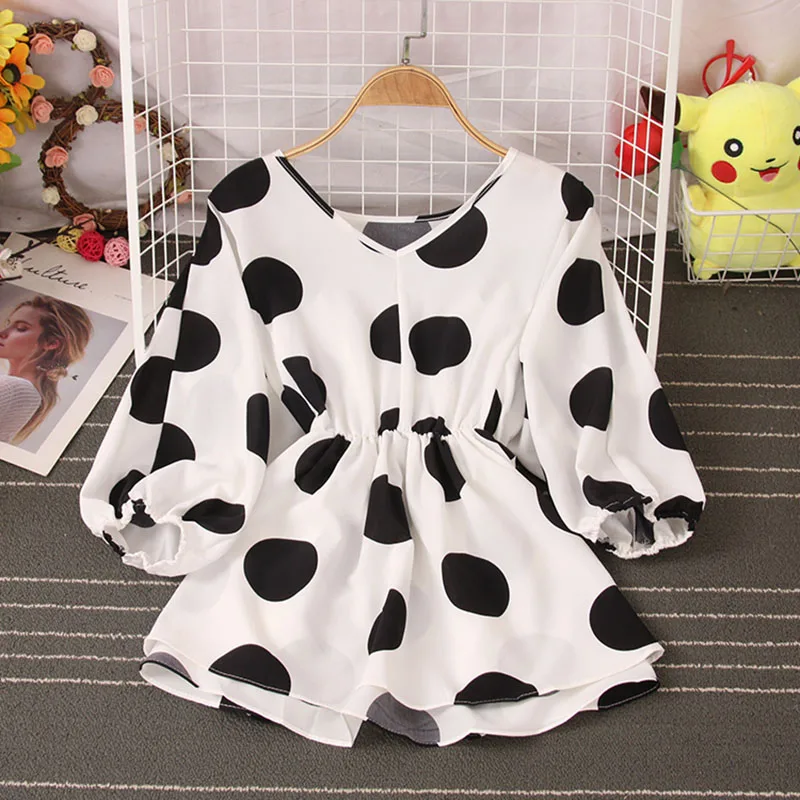 Polka Dot Blouse Vintage V Neck Shirt Women Corset Top Batwing Sleeve Summer Autumn Clothes Blusas Mujer De Moda 2021 Korean New 
Polka Dot Blouse Vintage V Neck Shirt Women Corset Top Batwing Sleeve Summer Autumn Clothes Blusas Mujer De Moda 2021 Korean New