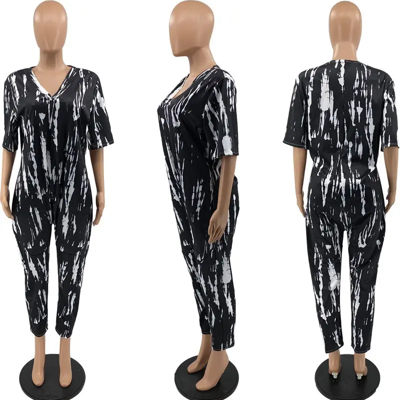 TNNAOFF Tie Dye Loose Rompers Womens Jumpsuit Summer Fashion Aesthetic Short Sleeve Pocket Women Clothing Loungewear Overalls
TNNAOFF Tie Dye Loose Rompers Womens Jumpsuit Summer Fashion Aesthetic Short Sleeve Pocket Women Clothing Loungewear Overalls