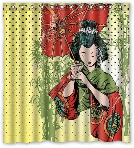 Японская занавеска для ванной Geisha Girl из полиэстера
Японская занавеска для ванной Geisha Girl из полиэстера