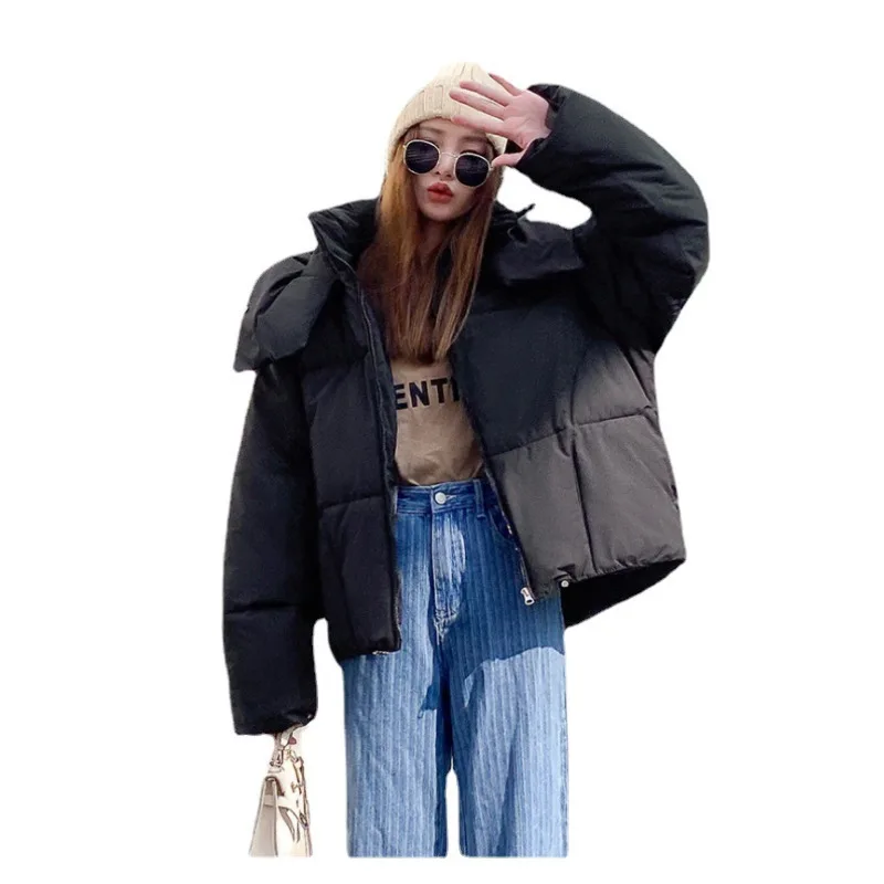 Женское зимнее пальто, хлопковая куртка с капюшоном, однотонная, плотная, большого размера, свободная, 2021, корейские женские, элегантная, Чет...
Женское зимнее пальто, хлопковая куртка с капюшоном, однотонная, плотная, большого размера, свободная, 2021, корейские женские, элегантная, Чет...