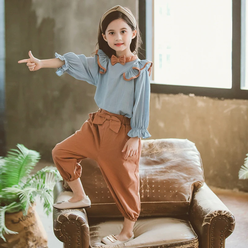 Girls Clothing Set 2021 spring Teenage Girls Suit Bow-knot Shirt+pants School Kids Clothes for Girls Suit 3-12Y Boutique Outfits
Girls Clothing Set 2021 spring Teenage Girls Suit Bow-knot Shirt+pants School Kids Clothes for Girls Suit 3-12Y Boutique Outfits