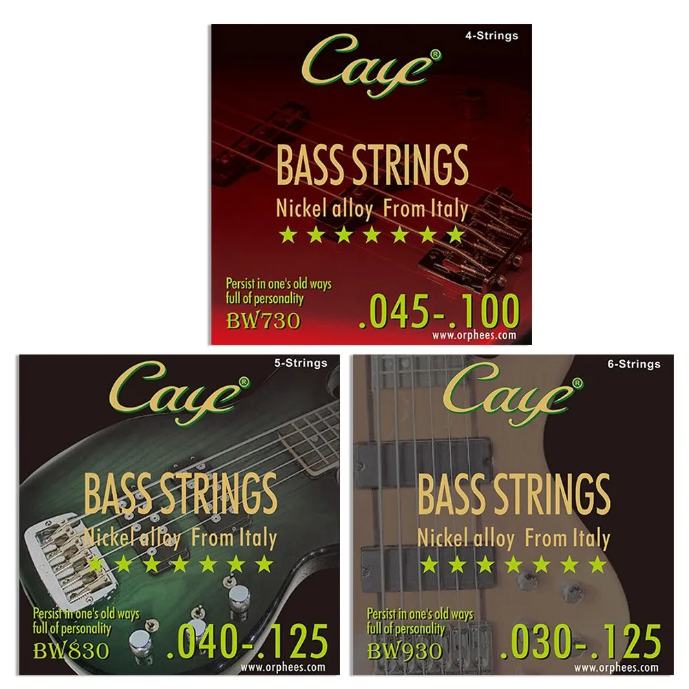 CAYE Electric Bass Strings 4/5/6Pcs BW730-4 BW830-5 BW930-6 String Ultralight Stringed Instruments Bass Guitar Parts Accessories
CAYE Electric Bass Strings 4/5/6Pcs BW730-4 BW830-5 BW930-6 String Ultralight Stringed Instruments Bass Guitar Parts Accessories