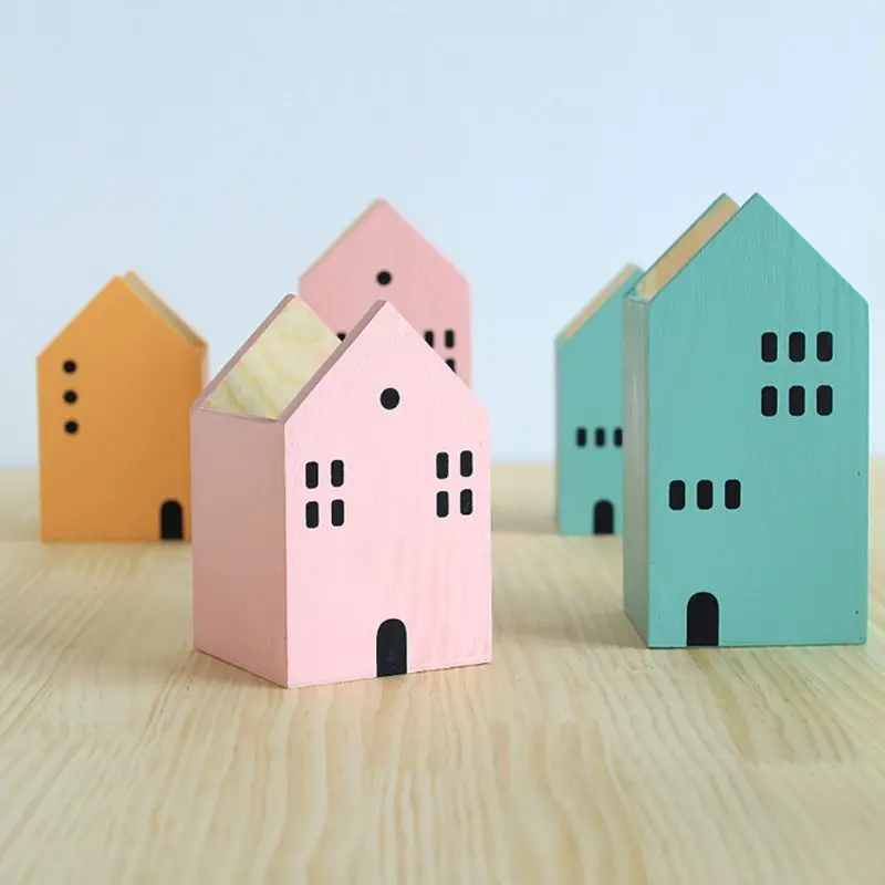 Creative House Shape Wooden Pencil Pen Holder Desktop Organizer Storage Box Brush Pot Stationery School Office Supplies C26
Creative House Shape Wooden Pencil Pen Holder Desktop Organizer Storage Box Brush Pot Stationery School Office Supplies C26