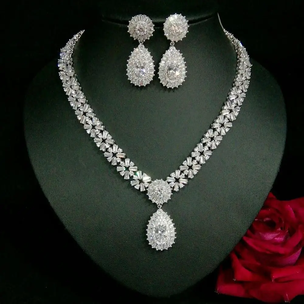 HIBRIDE Luxury Four Colors Women Wedding Party Dress Jewellery Big Dangle Drop Bridal CZ Necklace Earrings Jewelry Sets N-1072
HIBRIDE Luxury Four Colors Women Wedding Party Dress Jewellery Big Dangle Drop Bridal CZ Necklace Earrings Jewelry Sets N-1072