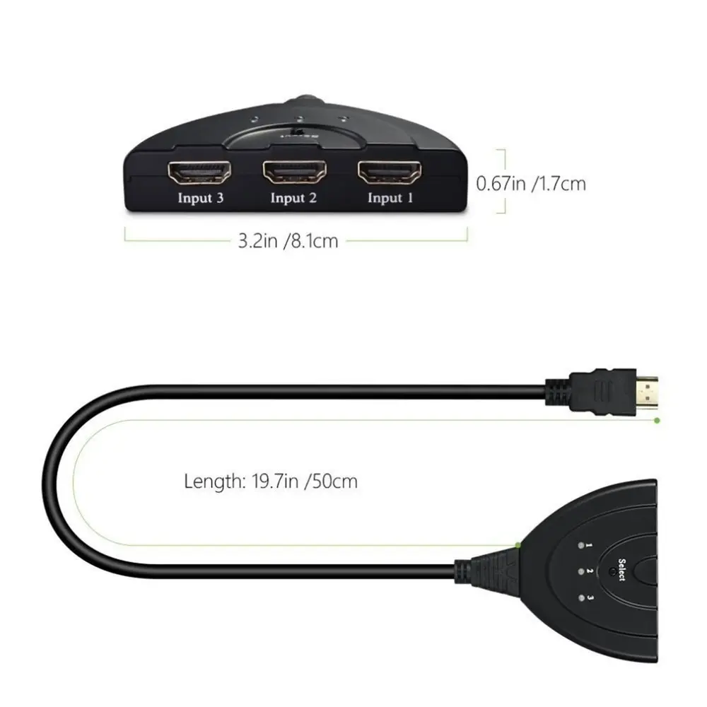 Portable 3 HDMI-compatible Ports In 1 HDMI-compatible Out HD 1080P HDMI-compatible Switch Display Multi Media 3 HDMI-compatible
Portable 3 HDMI-compatible Ports In 1 HDMI-compatible Out HD 1080P HDMI-compatible Switch Display Multi Media 3 HDMI-compatible