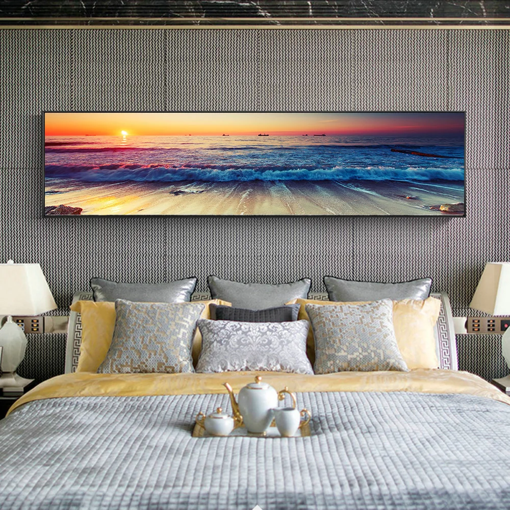 

Закат Природный морской Пляжный Пейзаж плакаты и принты Холст Картина Закат Настенная картина для гостиной украшение дома