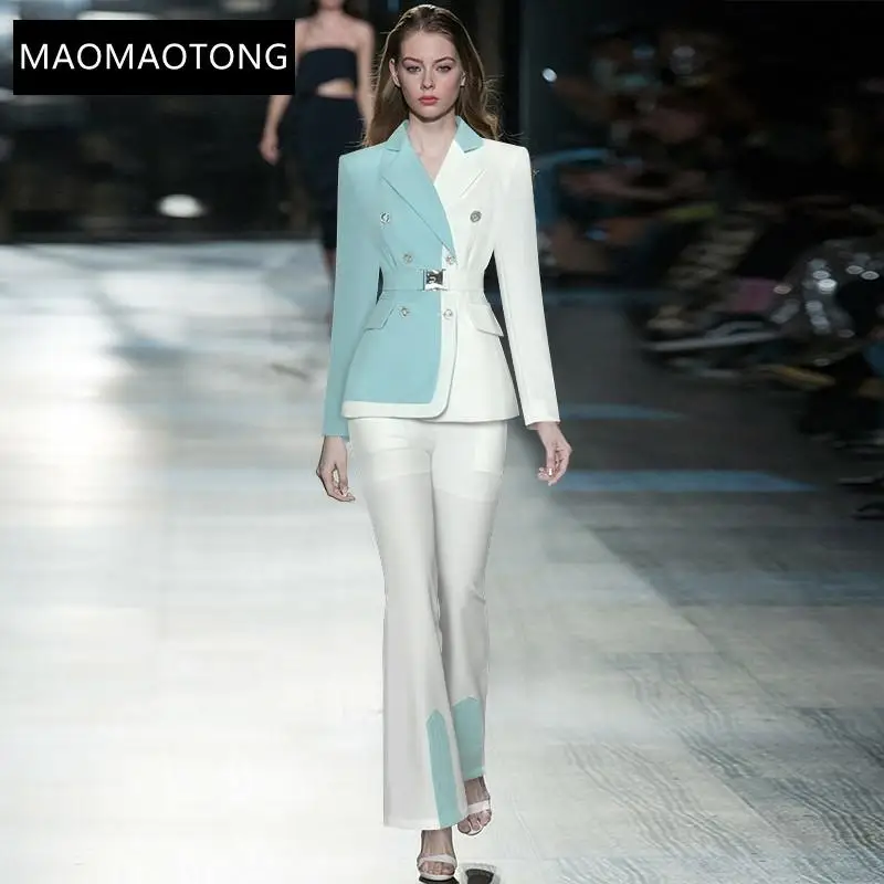 2021 Fashion Autumn Woman Office Lady Casual Pants Suit Double breasted Long sleeve Coat and Flare Pants Two Pieces Set
2021 Fashion Autumn Woman Office Lady Casual Pants Suit Double breasted Long sleeve Coat and Flare Pants Two Pieces Set