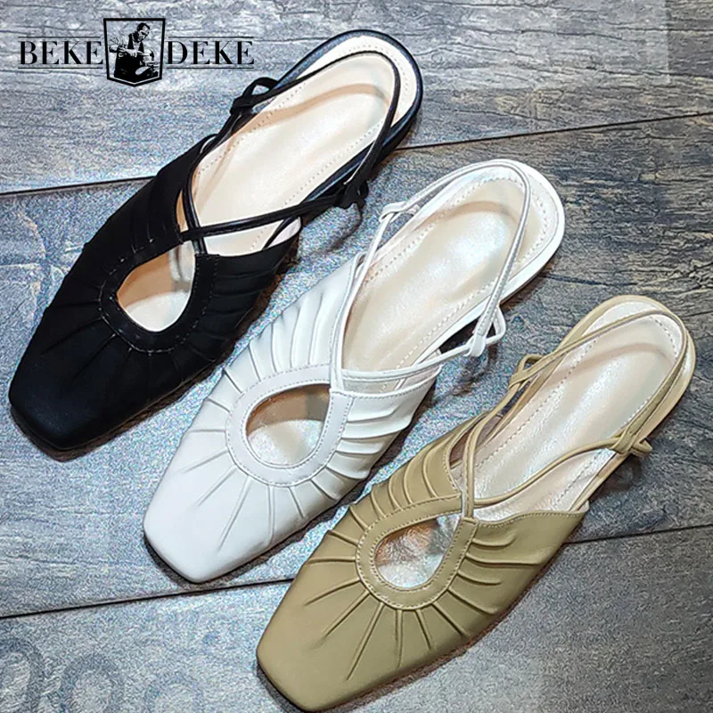 Summer Design Mules Shoes Women Pleated Square Toe Genuine Leather Sandal Slip-On Back Strap Ladies Sandals Simple Casual Shoes
Summer Design Mules Shoes Women Pleated Square Toe Genuine Leather Sandal Slip-On Back Strap Ladies Sandals Simple Casual Shoes