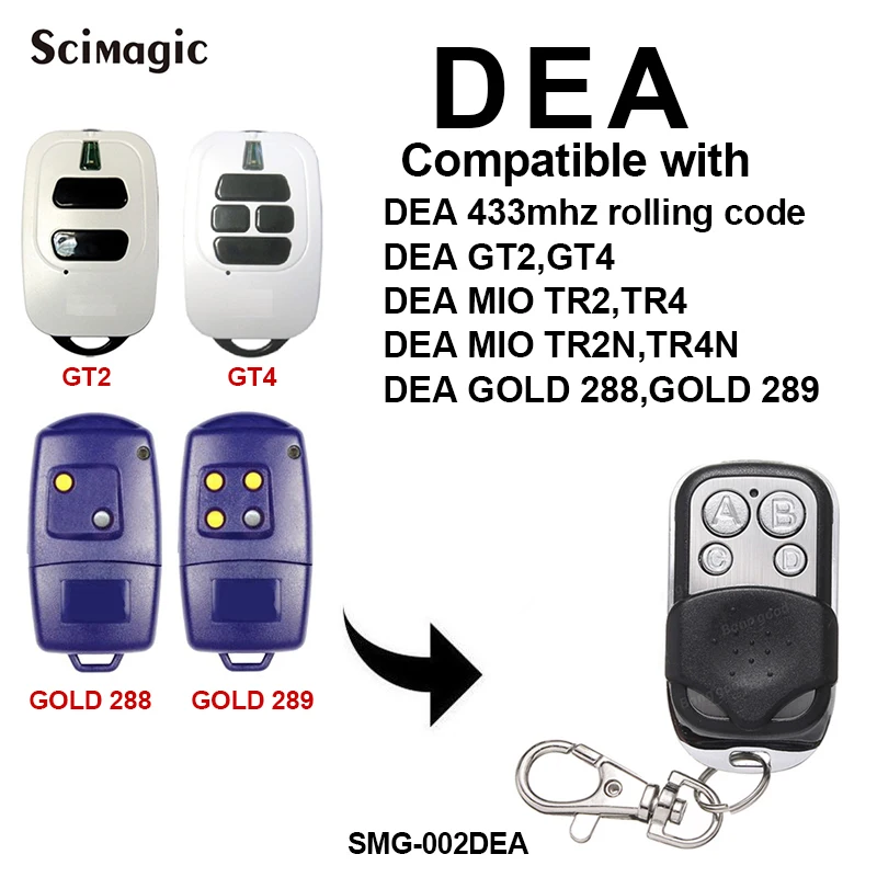 Пульт дистанционного управления для гаражных дверей DEA GT2 GT4 Золотая 288 289