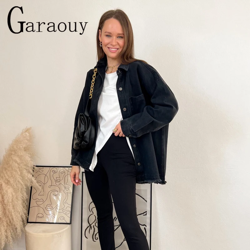 Garaouy 2022 New Women Spring Autumn Black Denim Shirts Jacket Coats Long Sleeve Pocket Female Vintage Jacket Tassel Coat
Garaouy 2022 New Women Spring Autumn Black Denim Shirts Jacket Coats Long Sleeve Pocket Female Vintage Jacket Tassel Coat