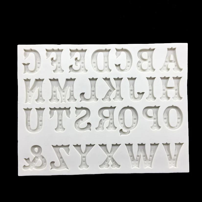 

English Alphabet Shapes Silicone Sugarcraft Molds, Fondant Cake Decorating Tools, Silicone Soap Molds