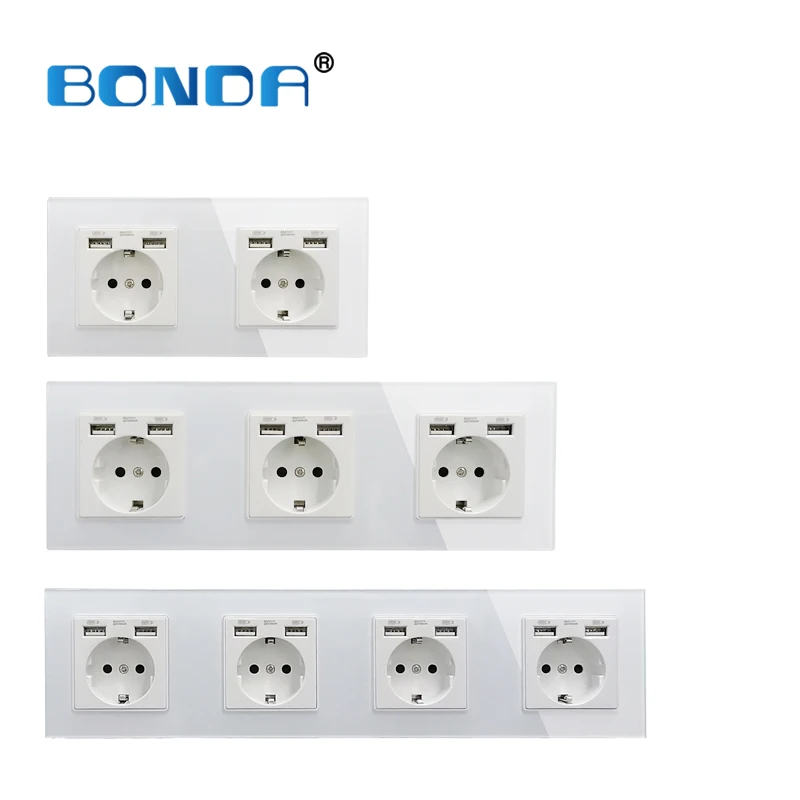BONDA 16A USB power socket, EU standard, socket panel, three-layer power socket, wall socket, crystal tempered glass, AC110-250V
BONDA 16A USB power socket, EU standard, socket panel, three-layer power socket, wall socket, crystal tempered glass, AC110-250V