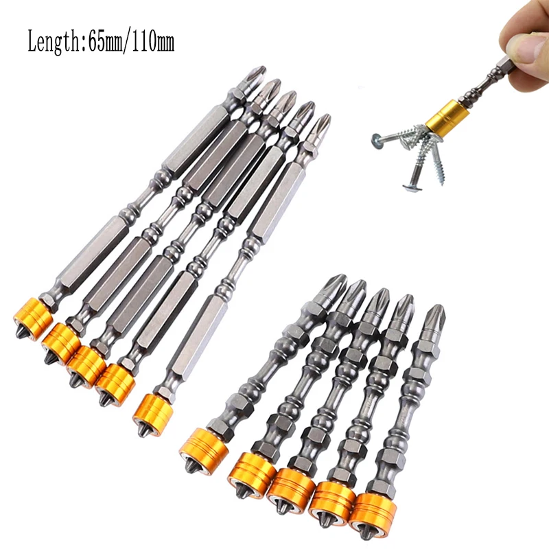 1-10Pcs 65/110mm Magnetic Phillips Electric Screwdriver Bit Set PH2 Double Head Hex Shank With Magnetic Ring for Drywall Screws
1-10Pcs 65/110mm Magnetic Phillips Electric Screwdriver Bit Set PH2 Double Head Hex Shank With Magnetic Ring for Drywall Screws